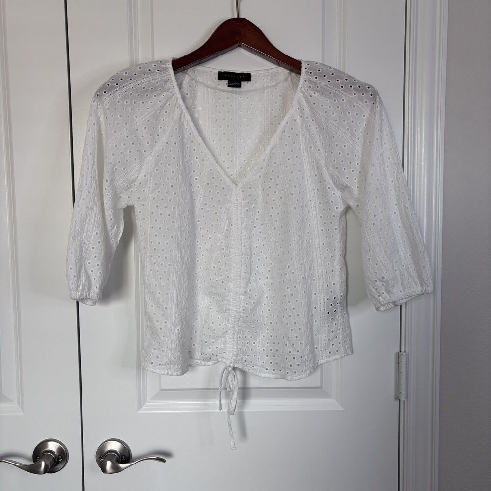 Sanctuary White Eyelet womens blouse Size: M cottagecore romantic